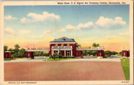 Vtg Postcard U.S.Naval Air Training Center, Main Gate, Pensacola Fla. PM 1950 - £5.36 GBP