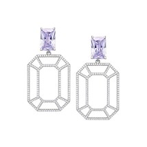 Luxury Designer Fashion Real 925 Sterling Silver Jewelry Dream Lavender Gem Drop - £90.06 GBP