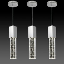 Modern Led Bubble Glass Pendant Light, Silver Chrome Pendant Lighting 4000K, Adj - £163.85 GBP