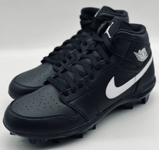 NEW Air Jordan 1 Mid TD Football Cleats Black White FJ6805-001 Mens Size 11.5 - £194.21 GBP