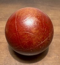 Vintage leather maroon/red circular Pattern Bocce Ball Replacement (rlbb#1) - $25.00