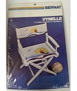 Bernat Vynelle Mesh Vinyl Fabric to Needlepoint Nautical Director&#39;s Chai... - $49.45