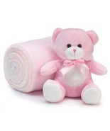 Plush Pink Bear Stuffed Animal with Blanket - $15.95