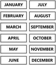 Calendar Month Magnets (Non-Abbreviated) (Inverted Colors) - $8.99