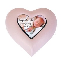 Infant Pink Heart Urn - Photo Option - £36.73 GBP