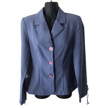 Vintage Y2K My Michelle Blue Fitted Three Button Career Blazer Jacket Si... - $59.99