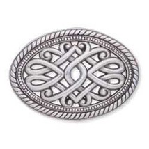Tandy Leather Victorian Oval Trophy Buckle Antique Silver Plated - $23.14