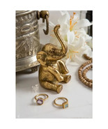 Golden Pewter Elephant Ring Holder, Desk or Dresser Figurine Jewelry Org... - $551.49 MXN