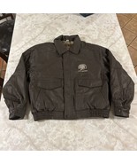 Vintage North American Hunting Club Life Members Leather Jacket Large Fu... - €34,87 EUR