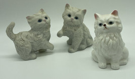 Vintage HOMCO white Cats Kittens ceramic &amp; bone china Kmart cat See Photos - £11.19 GBP