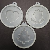 Tupperware Jello Mold Lids 631-9 Heart 633-9 Tree 620-9 Tulip Flower Rep... - £3.70 GBP