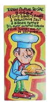 Vintage Greeting Card Turkey Stuffing Recipe Funny Comedy Retro 4x9 Inch  - $7.67