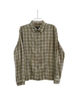 Women’s Woolrich Plaid Green Long Sleeve Button Up Size XL - £13.86 GBP