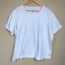 White Classic Basic Short Sleeve Shirt Women’s 3X Loose Fitting Casual Top - £9.41 GBP