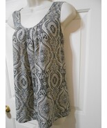 Cute Women&#39;s Size Small Pleione Sleeveless Tank Top Paisley Design scoop... - $9.89