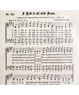 1883 Gospel Hymn Left It All With Jesus Sheet Music Victorian Religion A... - $19.99