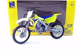 Suzuki RM-Z450 Newray 1/18 Amarillo Diecast Motocicleta Colector Modelo,... - £23.41 GBP