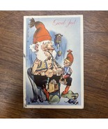 Santa with child on knee mice 1912 Norway God Jul Merry Christmas Postcard - $944.61 MXN