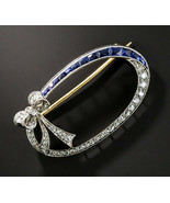 Victorian 1.02ct Rose Cut Diamond Blue Sapphire Tie Knot Christmas Brida... - £406.00 GBP