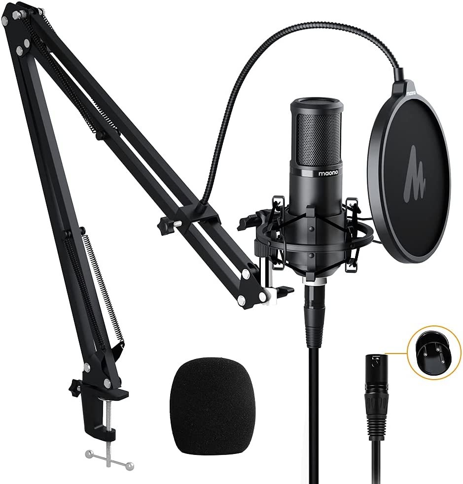 XLR Condenser Microphone Kit, MAONO Professional Cardioid Studio Condenser - $81.99