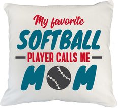 Make Your Mark Design Softball Player Calls Me Mom White Pillow Cover for Mother - £19.73 GBP+