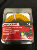 AutoCraft Automotive Primary Wire 14 Gauge, 20 Ft, Yellow, AC479 - £7.00 GBP