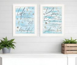 Set Of Two Life Is White Framed Print Wall Art - $2,585.21 MXN