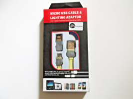 Caldore Micro USB Cable &amp; Lighting Adaptor for Synchronizing &amp; Recharging Phone - £6.20 GBP