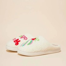 Frem women&#39;s very merry christmas slippers Cream - $46.10 CAD