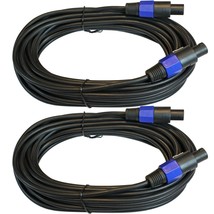 2X 50Ft Foot Speakon Compatible Connector Amp To Speaker Cable Cord 14Ga Pa Pair - £51.95 GBP