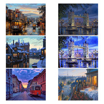 Paint By Numbers Kit Night View Scenery DIY Oil Painting for Adults Beginners - £13.50 GBP