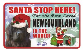 Santa Stop Here for the Best Loved Dog in the World - Christmas Sign (NEWFOUNDLA - £2.54 GBP