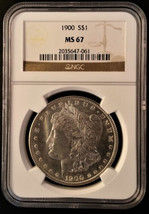 Blue Chip Quality 1900 Morgan Silver Dollar NGC MS67 Wow Semi-PL AM039 - £5,043.09 GBP
