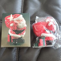 Avon Christmas Holiday Vintage Ho Ho Glow Ceramic Santa Candle Holder 19... - £11.17 GBP