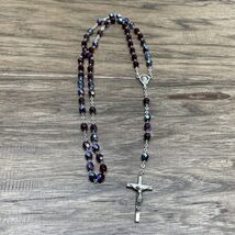 Vintage INRI Holographic Beaded Rosary Catholicism Religious Christianit... - $10.89