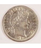 1913 10C Barber Dime About Uncirculated AU Condition, Excellent Eye Appeal - $1,406.83 MXN