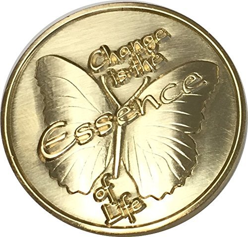 Change is The Essence of Life Bronze Butterfly Surrender Medallion Chip - $5.93