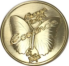 Change is The Essence of Life Bronze Butterfly Surrender Medallion Chip - £4.66 GBP