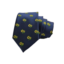 Kings Collection Men Formal Sunflowers Pattern Ties Polyester Blue Neck Tie - £15.17 GBP