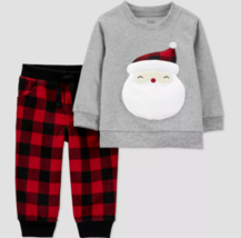Carter&#39;s Just One You Santa Christmas Outfit red buffalo plaid 2 pc set 3m NWT - £9.35 GBP
