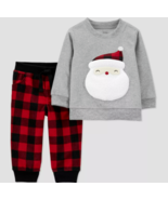 Carter&#39;s Just One You Santa Christmas Outfit red buffalo plaid 2 pc set ... - £9.31 GBP