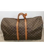 LOUIS VUITTON Vintage Monogram Coated Canvas and Leather Keepall 55 - £390.91 GBP