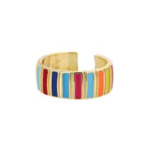 Creative Colorful Enamel Rings Open Vintage Rainbow Multicolor Finger Ring Boho  - £19.60 GBP