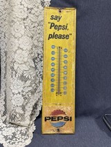 Vintage Original Advertising PEPSI-COLA Bottle Cap Thermometer 26.9” Tall Works - £96.75 GBP