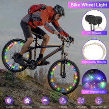 2Pcs 20LED Bike Wheel Light String Colorful Bicycle Spoke Light Safety Warning - £19.12 GBP