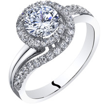 14K White Gold 1.20 Carats Simulated Diamond Engagement Ring - £270.77 GBP