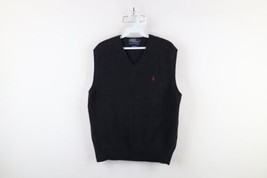 Vintage 90s Ralph Lauren Mens Large Faded Linen Blend Knit V-Neck Sweater Vest - $69.25