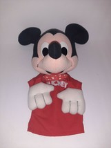 Disney Mickey Mouse Hand Puppet Plush Toy 12&quot; Playskool Vintage Bow Tie - £7.76 GBP