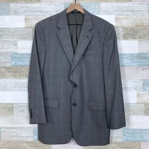 Jos A Bank Wool Sport Coat Jacket Gray Glen Check Two Button Mens 42L 42... - £39.46 GBP