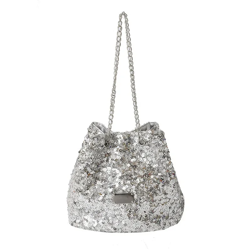 Fashion Sequined Women&#39;s Bucket Bag Handbags Female Crossbody Shoulder B... - £14.31 GBP